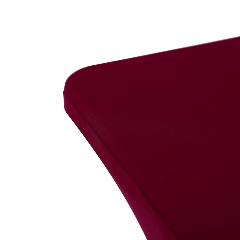 Peomeise 6FT Spandex Table Cover Rectangular Stretch Spandex Tablecloth (Burgundy,6FT) - Image 4
